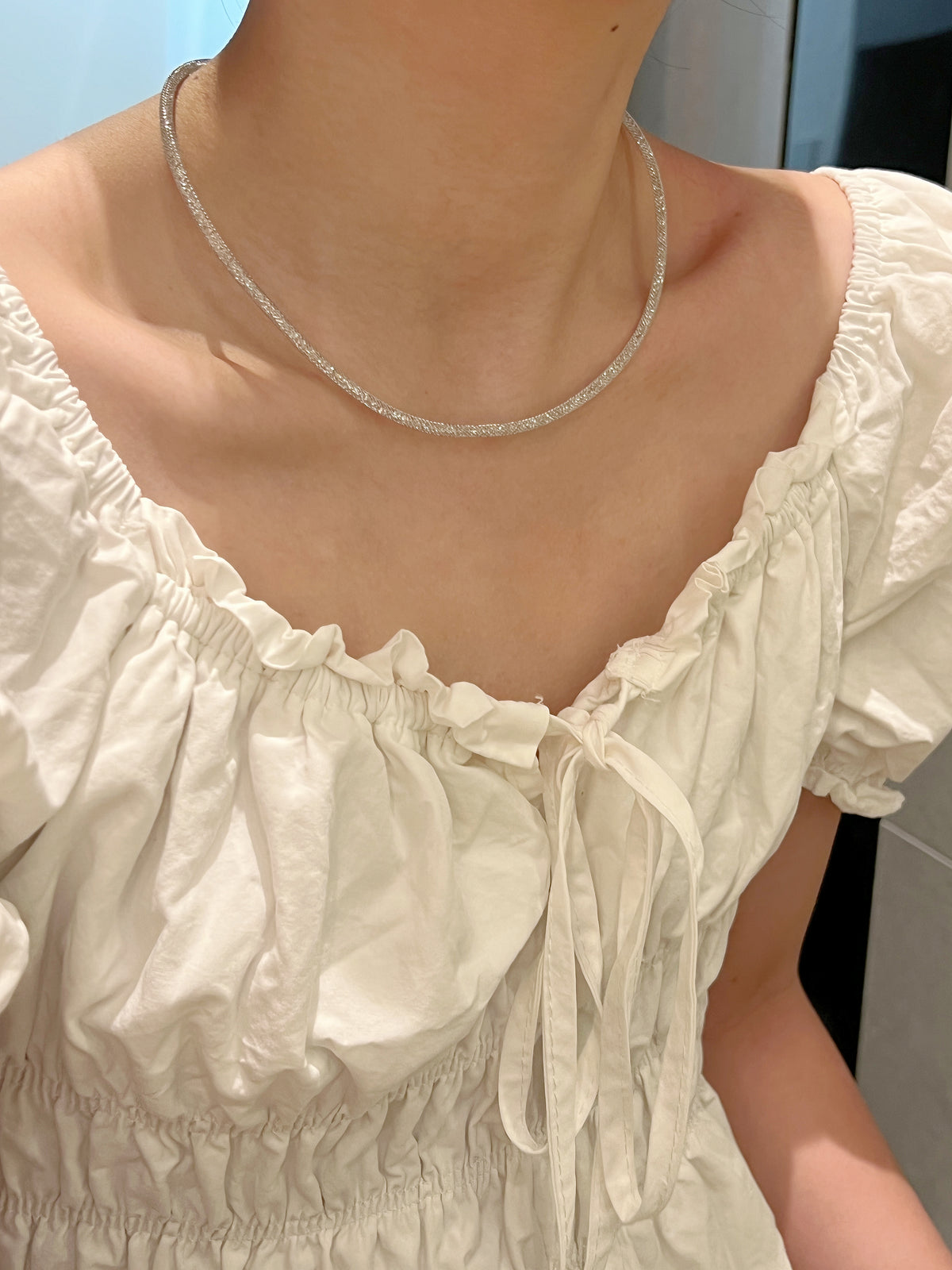 Bling Bling Brass Necklace | 閃閃編織網兜頸圈