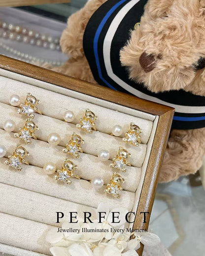 ✨Freshwater Pearl Teddy Bear 🧸 Ring | 淡水珍珠熊仔戒指✨💛🌻🐾