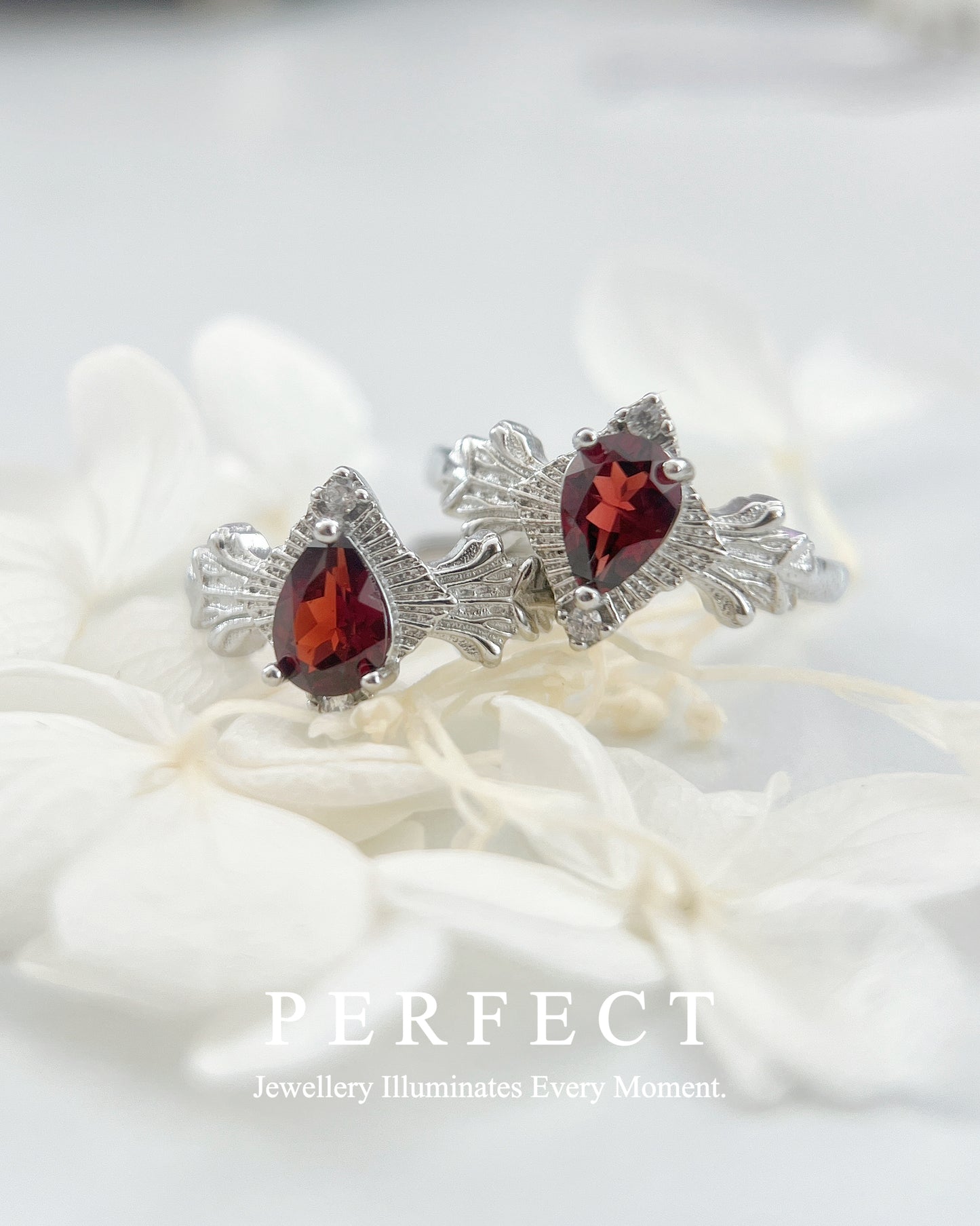 ✨Red Garnet Angel Brass Ring🪽| 紅石榴天使之翼戒指✨🦩