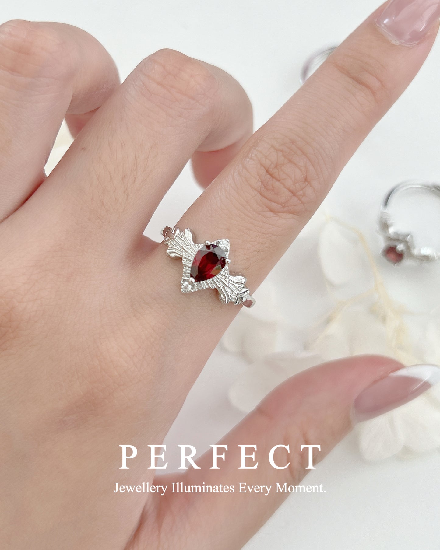 ✨Red Garnet Angel Brass Ring🪽| 紅石榴天使之翼戒指✨🦩