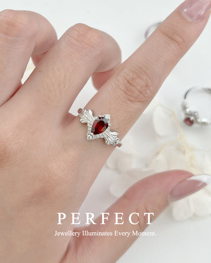 ✨Red Garnet Angel Brass Ring🪽| 紅石榴天使之翼戒指✨🦩