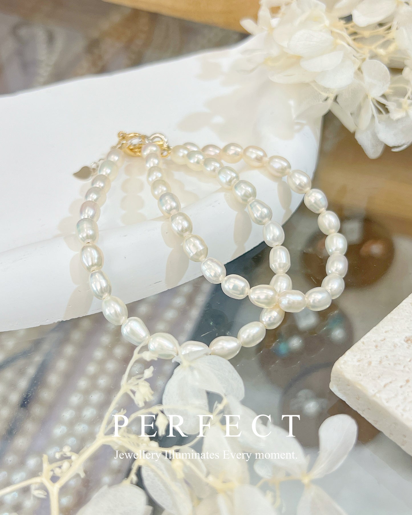 🍦✨ Creamy ｜Freshwater Pearl Bracelet 極光淡水米型珍珠手鍊✨