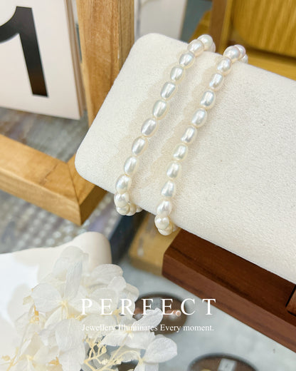 🍦✨ Creamy ｜Freshwater Pearl Bracelet 極光淡水米型珍珠手鍊✨