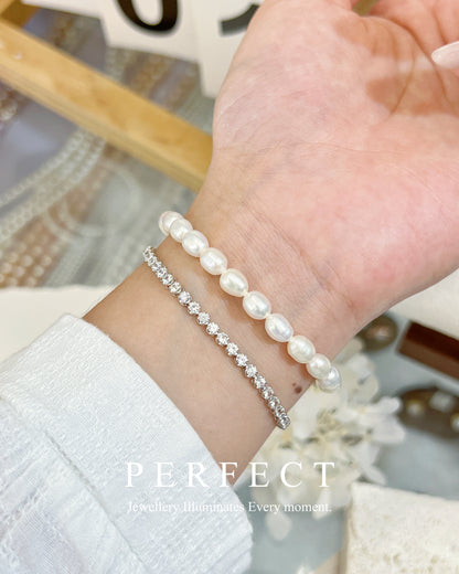 🍦✨ Creamy ｜Freshwater Pearl Bracelet 極光淡水米型珍珠手鍊✨