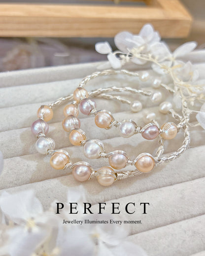 ✨Candy Freshwater Pearl Handmade Bracelet｜淡水糖果🍬珍珠繞線手鐲✨