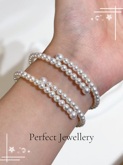 🤍Freshwater Pearl Brackets |寶石珠光✨淡水珍珠漸變Q彈軟手鐲