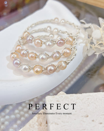 ✨Candy Freshwater Pearl Handmade Bracelet｜淡水糖果🍬珍珠繞線手鐲✨