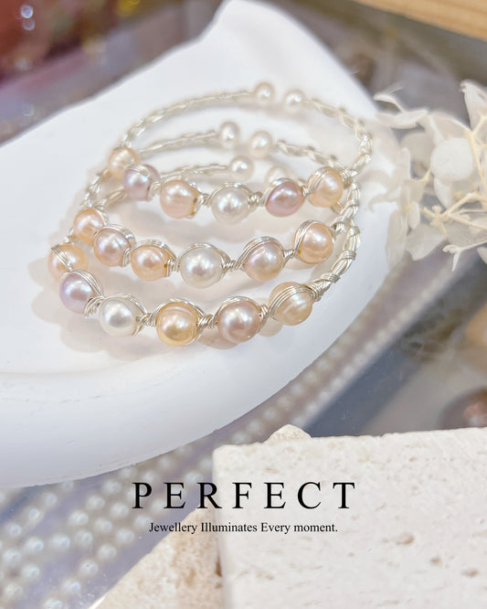 ✨Candy Freshwater Pearl Handmade Bracelet｜淡水糖果🍬珍珠繞線手鐲✨