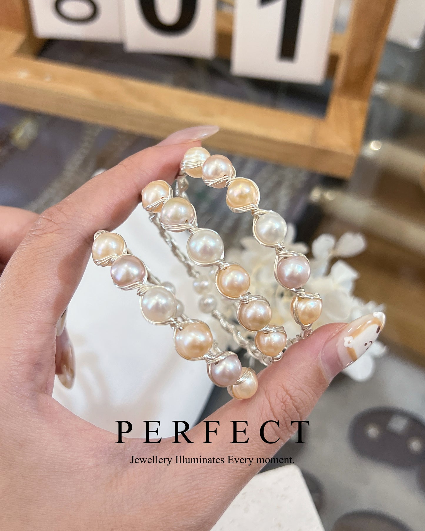 ✨Candy Freshwater Pearl Handmade Bracelet｜淡水糖果🍬珍珠繞線手鐲✨