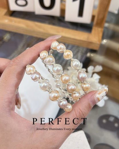 ✨Candy Freshwater Pearl Handmade Bracelet｜淡水糖果🍬珍珠繞線手鐲✨