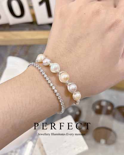 ✨Candy Freshwater Pearl Handmade Bracelet｜淡水糖果🍬珍珠繞線手鐲✨