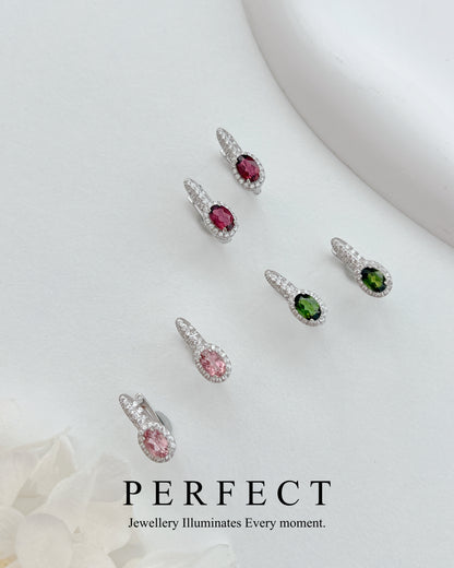 ✨Vivid Tourmaline Ear Hoop |碧璽S925 耳圈✨🍬