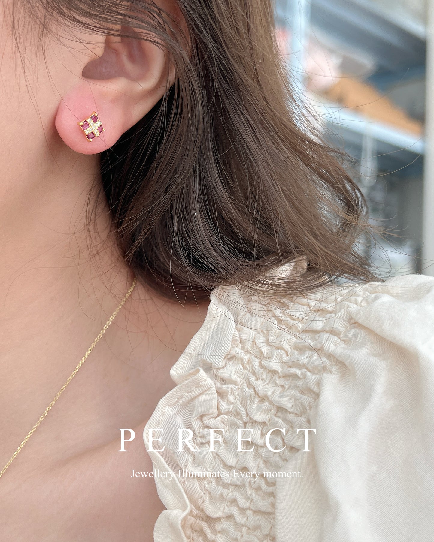 ✨Non-Heat Ruby Earrings｜無燒紅寶石公主方耳釘✨🟥❣️