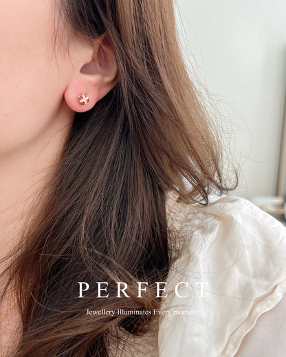 ✨Non-Heat Ruby Earrings｜無燒紅寶石公主方耳釘✨🟥❣️