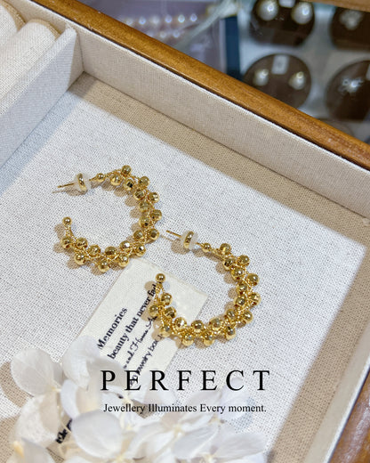 [Sparkle]✨Brass Ear Hoop | 14K注金閃閃歐美耳圈✨
