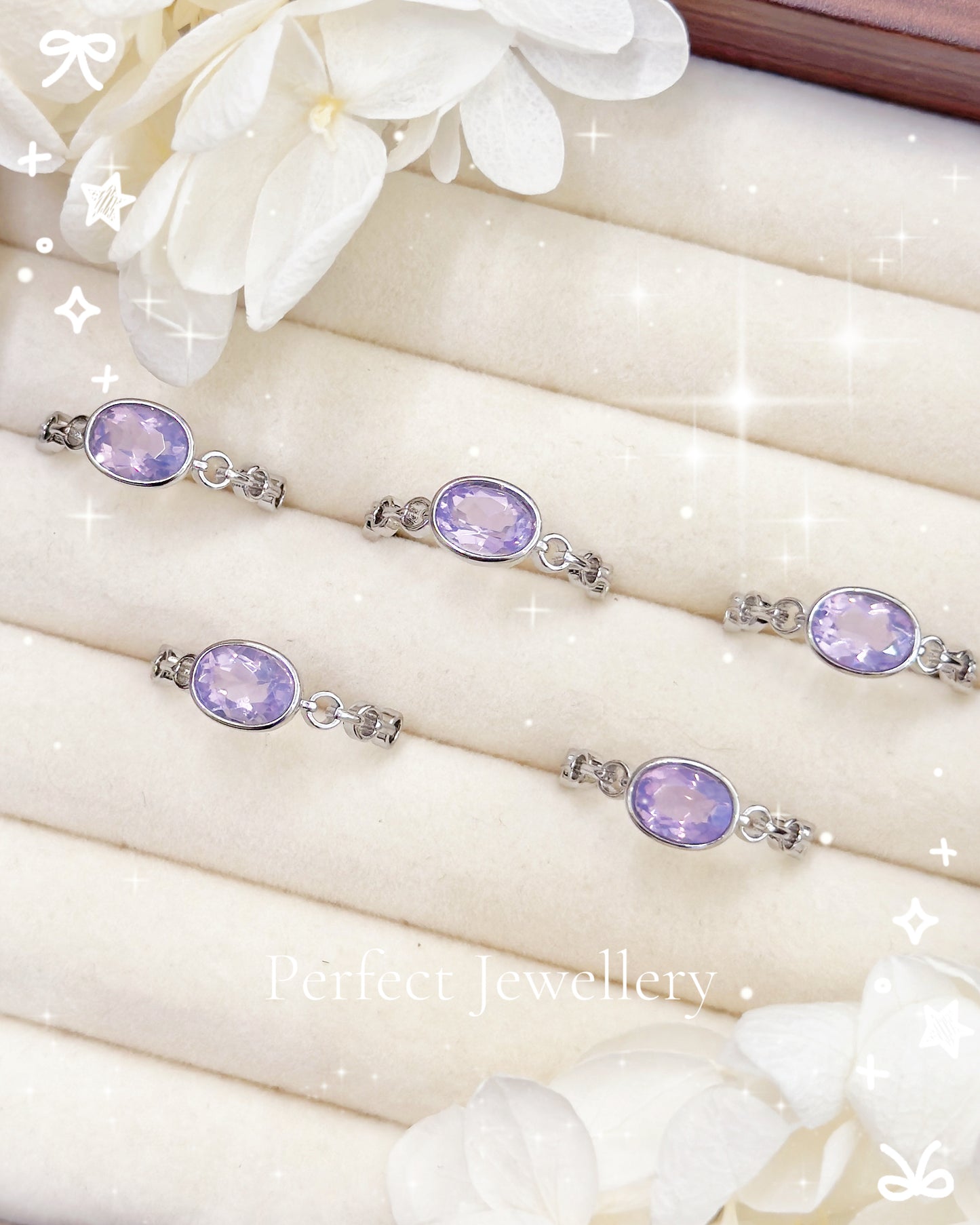 ✨Amethyst Ring🔮|夢幻🦄薰衣草紫水晶鎖鏈戒指