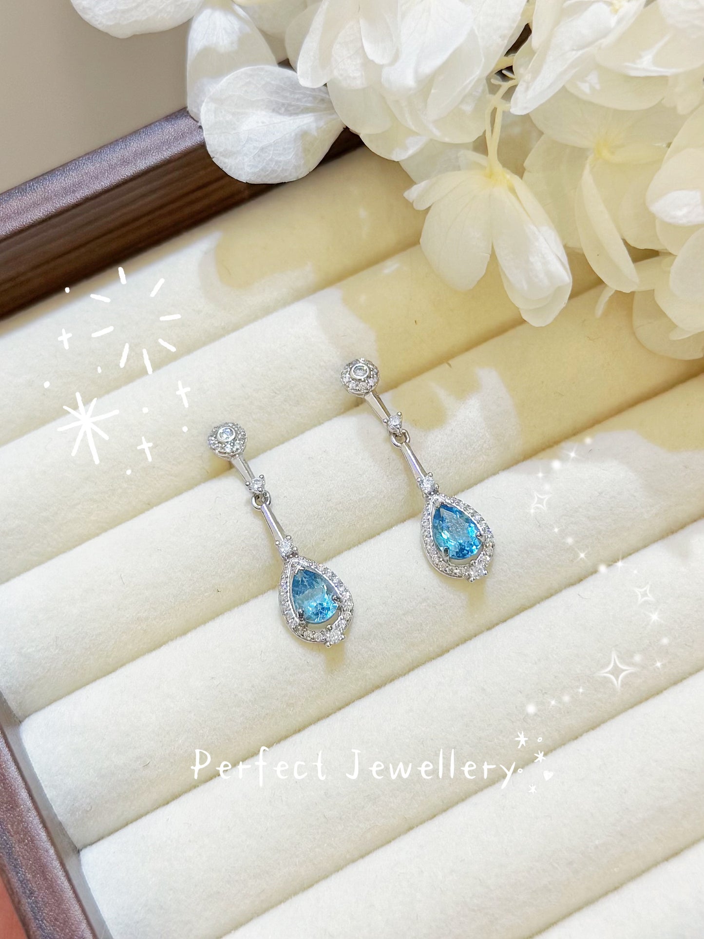 Blue💙Topaz Earring | 瑞士藍托帕石水滴💧耳環✨