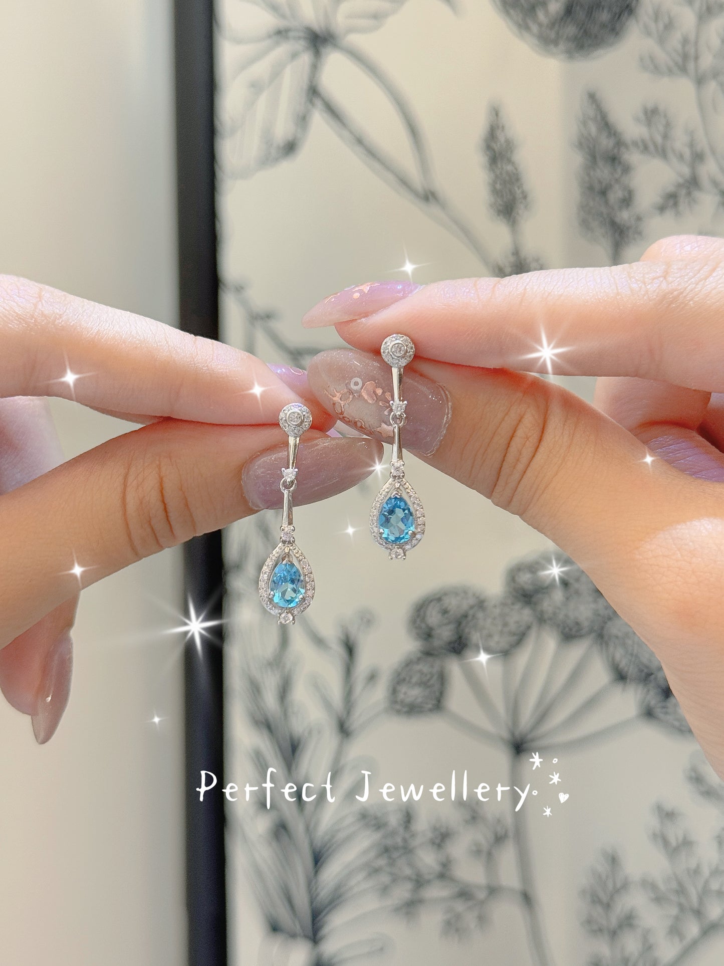 Blue💙Topaz Earring | 瑞士藍托帕石水滴💧耳環✨