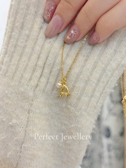 [自定義] Bubble Letter✨Fresh water Pearl Necklace 🫧淡水珍珠&泡泡字母項鍊
