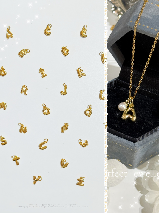 [自定義] Bubble Letter✨Fresh water Pearl Necklace 🫧淡水珍珠&泡泡字母項鍊