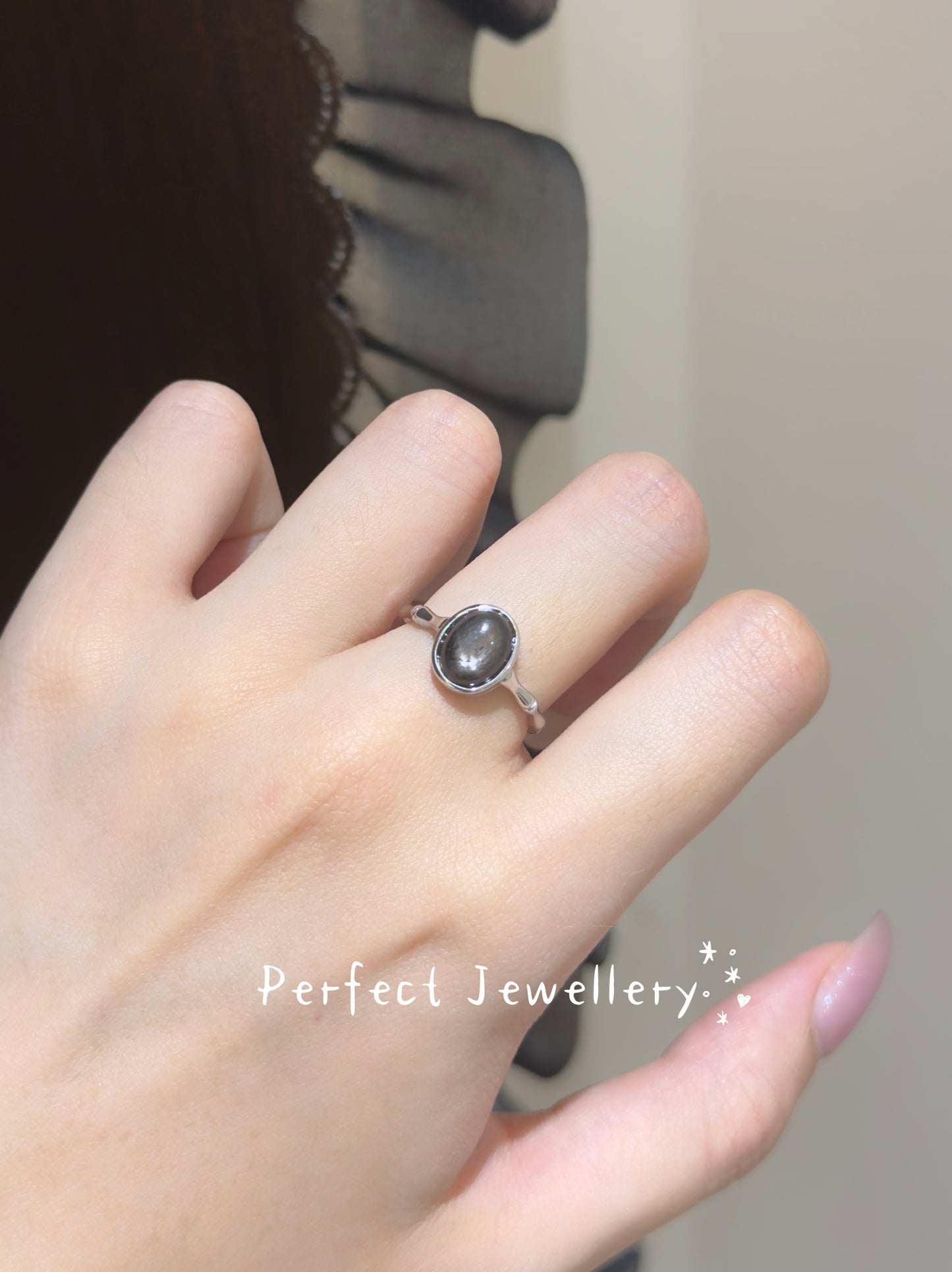 [Brass] Hypersthene Ring🖤金運石竹節戒指✨