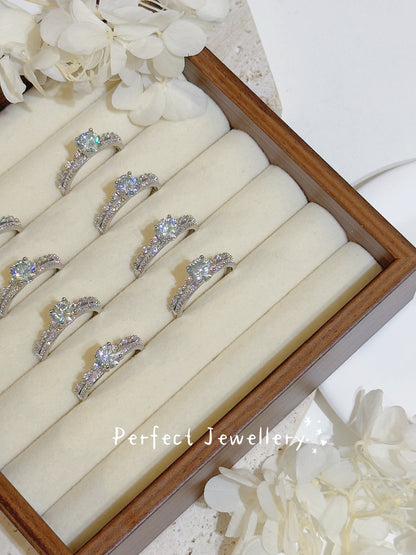 [Brass] 1ct Little Blue Moissanite Ring✨ | 1ct 爆閃莫桑雙層滿天星戒指💍