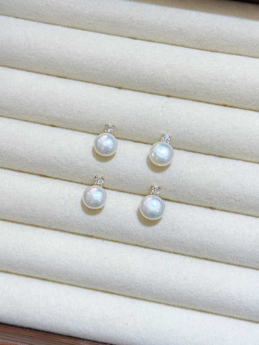 [Brass] Freshwater Pearl Earring | 淡水珍珠皇妃款耳釘