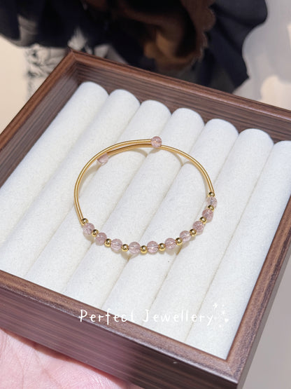 [Brass] Natural Crystal Bangle | 天然水晶手工手鐲