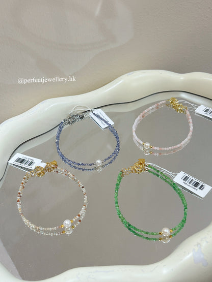 Natural Stone Freshwater Pearl Bracelet ｜天然水晶珍珠手鏈