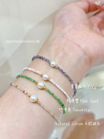 Natural Stone Freshwater Pearl Bracelet ｜天然水晶珍珠手鏈