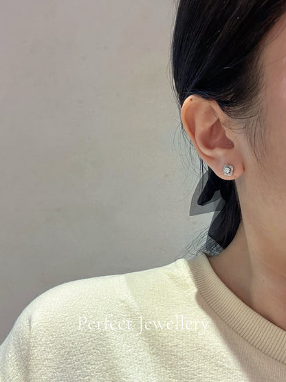 [Brass] 0.4ct Moissanite Earring ✨白莫桑四葉草🍀mini耳釘