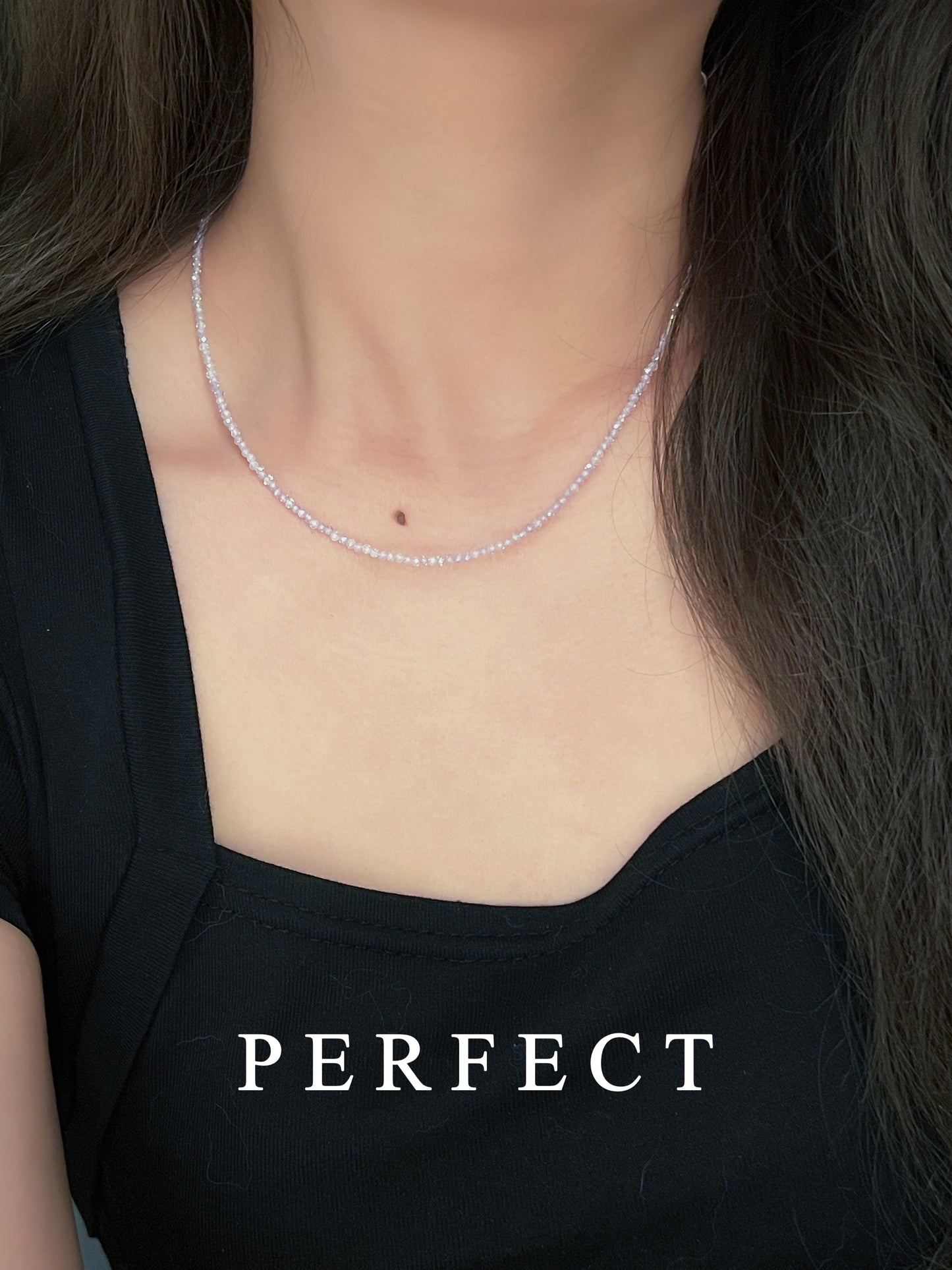 ✨ Purple Zircon Necklace| 粉紫色鋯石頸鏈