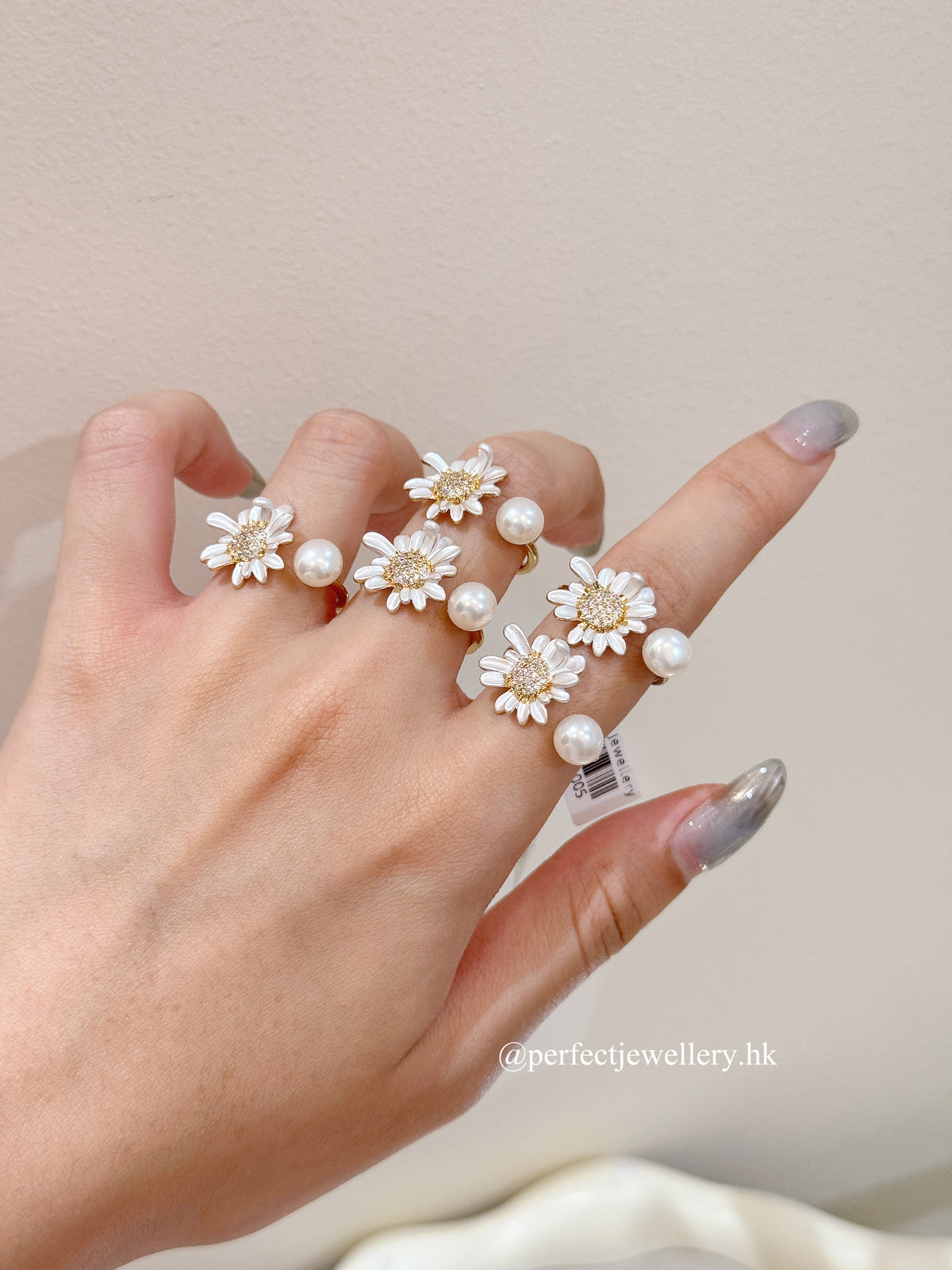 Freshwater Pearl Ring 淡水珍珠夏日雛菊🌼戒指