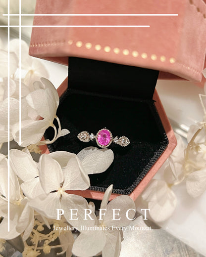 ✨0.5ct Hot Pink Sapphire S925 Ring｜熱粉藍寶戒指✨🩷