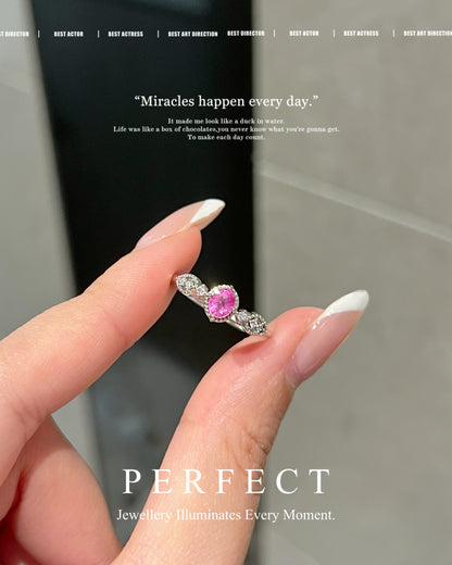 ✨0.5ct Hot Pink Sapphire S925 Ring｜熱粉藍寶戒指✨🩷