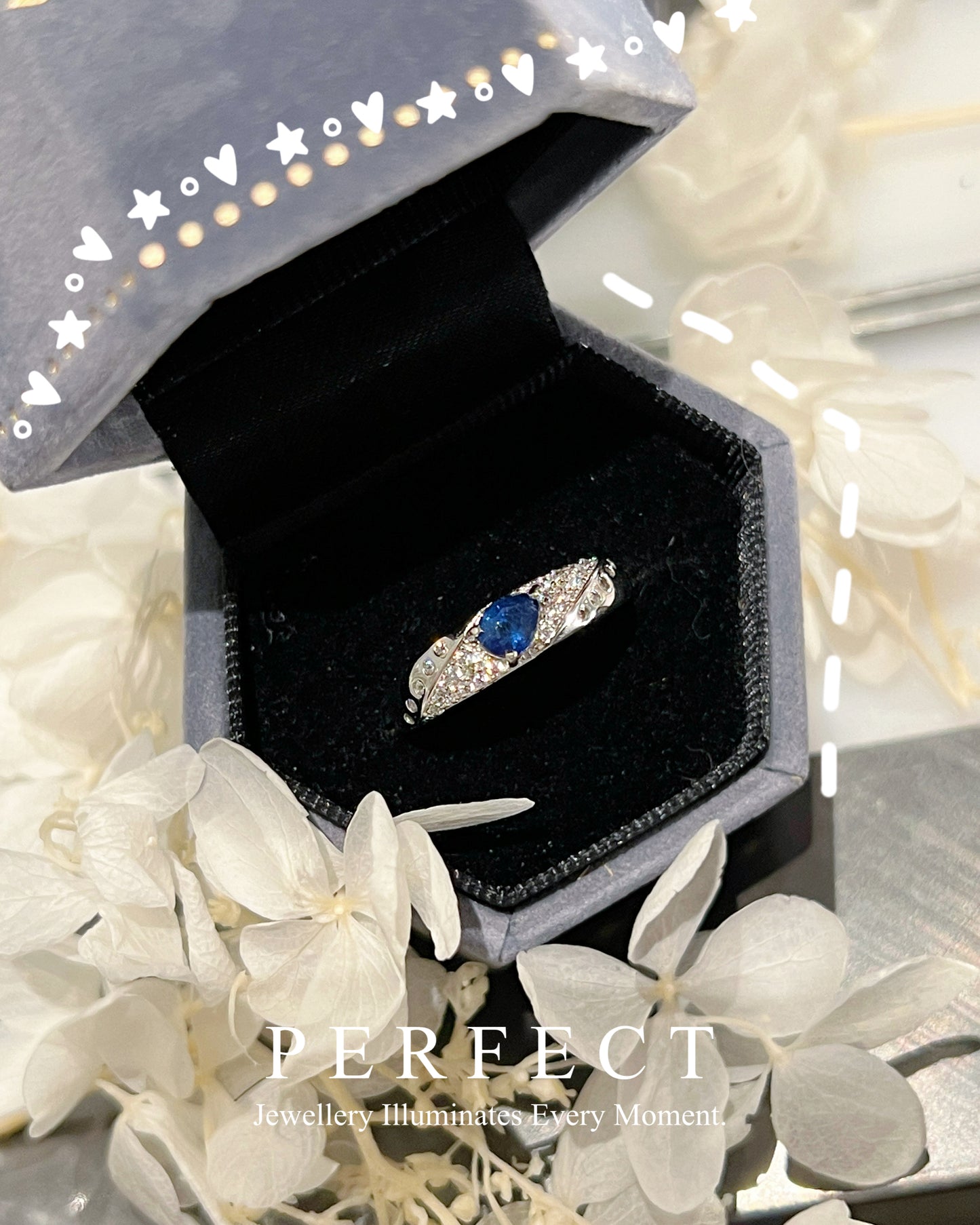 ✨0.4ct Blue Sapphire S925 Ring | 💧水滴藍寶石粗版戒指✨