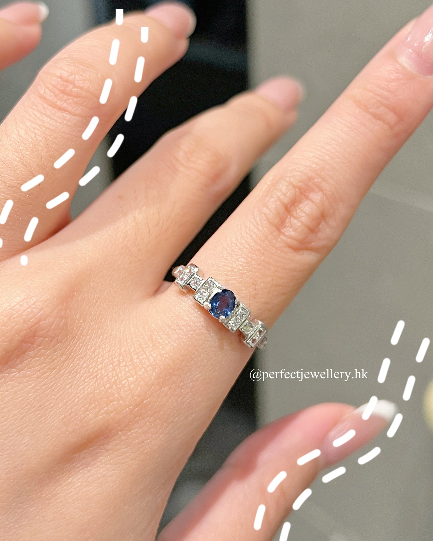 ✨0.35ct Blue Sapphire S925 Ring |藍寶石梯方戒指✨