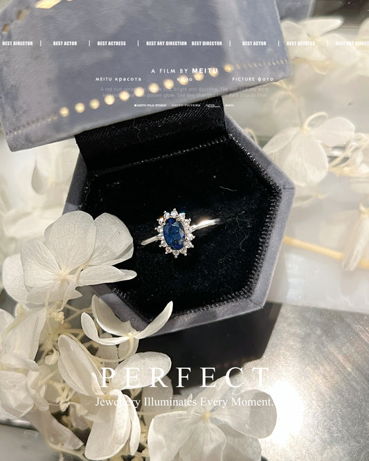 0.65ct Blue Sapphire S925 Ring | 藍寶石戴妃款戒指