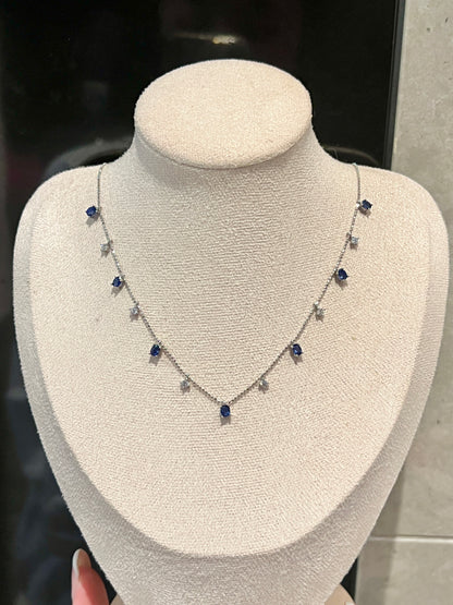 Stella Blue Sapphire S925 Necklace | 藍寶石滿天星項鏈✨
