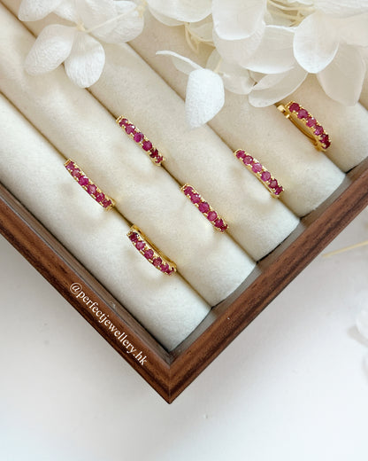 1ct Ruby S925 Ear Hoop | 紅寶石耳圈