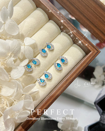 ✨0.5ct Apatite S925 Earrings 💧| 藍磷灰水滴耳釘✨🧊