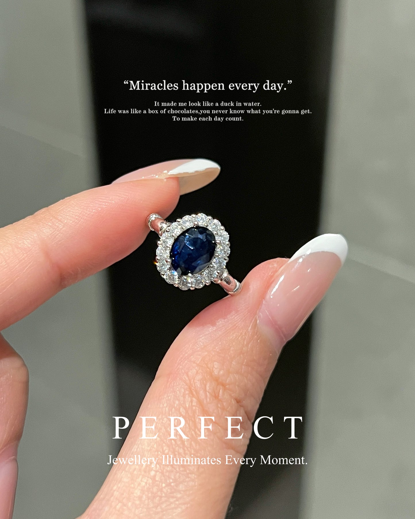 1.7ct Blue Sapphire S925 Ring | 藍寶石經典圍鑲戒指