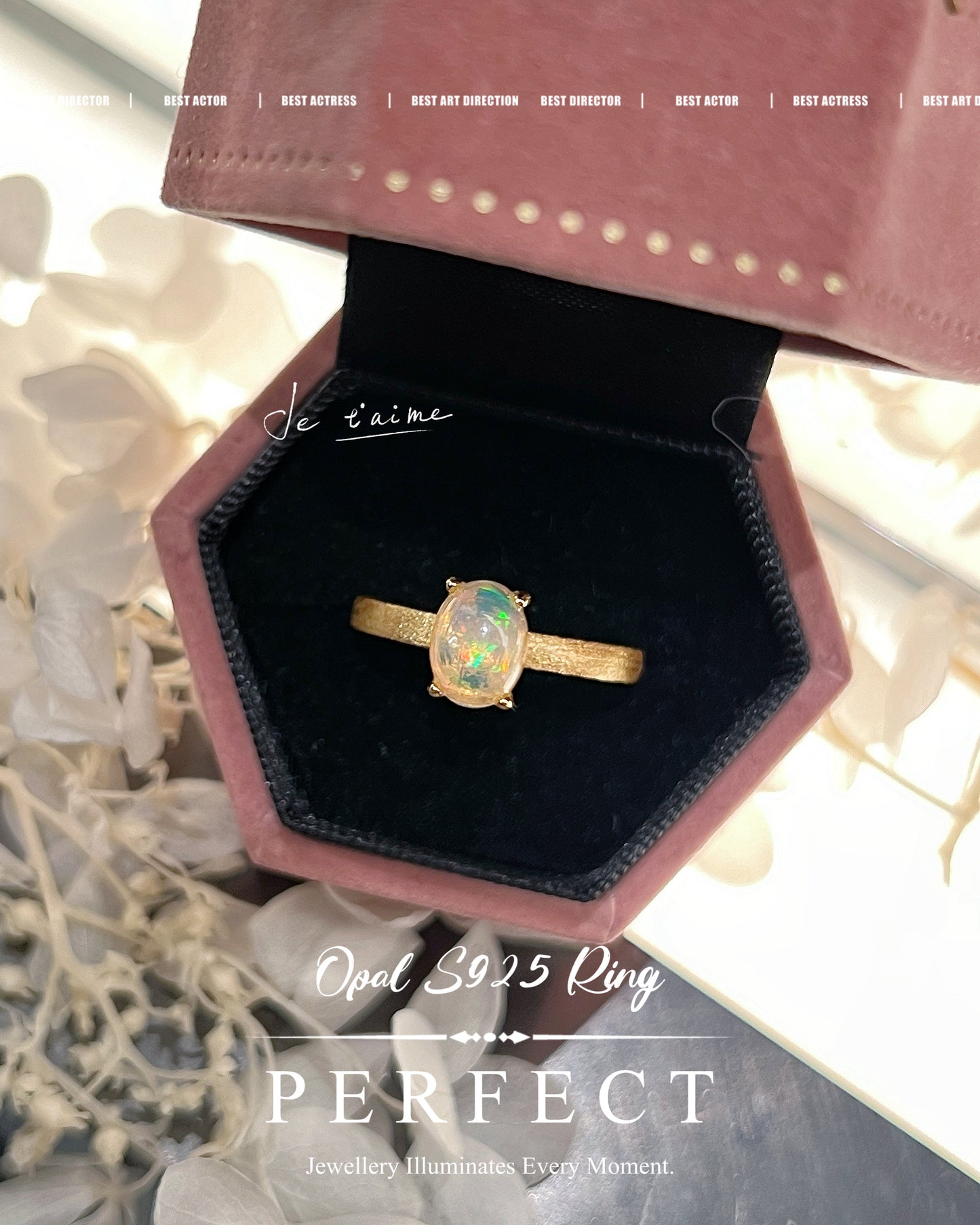 ✨Opal S925 Ring | 澳寶磨砂四爪戒指✨