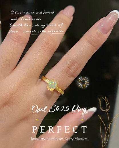 ✨Opal S925 Ring | 澳寶磨砂四爪戒指✨