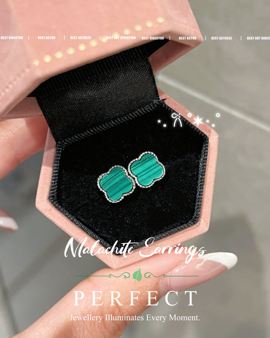✨💚Malachite Earrings | 🍀孔雀石四葉草耳釘✨