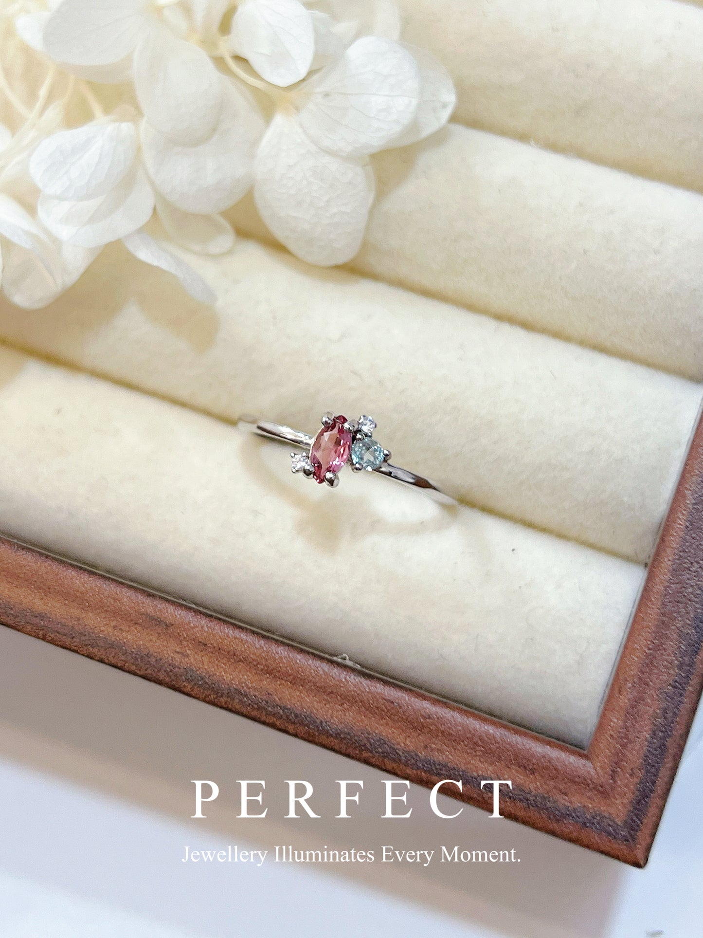 Tourmaline S925 Ring | 粉藍碧璽戒指