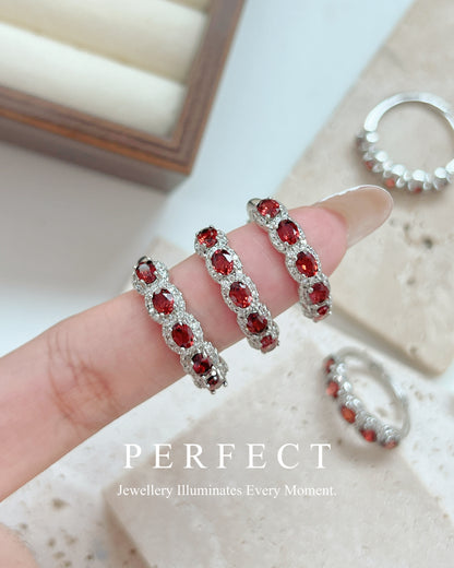 ✨Red Garnet Brass Ring♥️紅石榴排戒✨