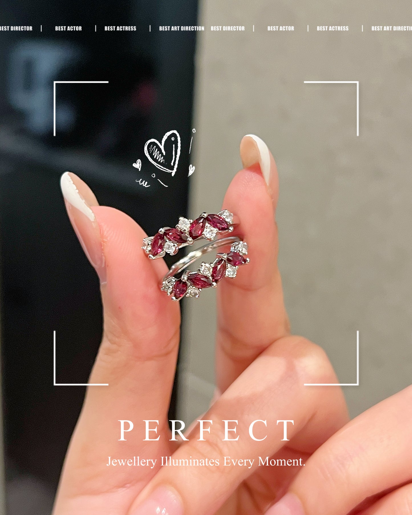 ✨Purple Garnet Marquise Brass Ring💜紫牙烏石榴馬眼排戒✨