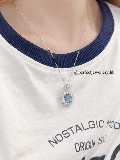 Aquamarine Brass Necklace🌊海藍寶圍鑲頸鏈🧊✨