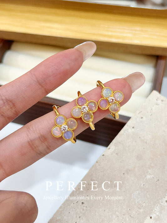 Opal Clover Brass Ring 澳寶四葉草戒指✨